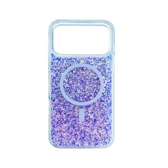 Magnetic Case With Glitter Design Apokin For Apple iPhone 17 Pro Max Purple